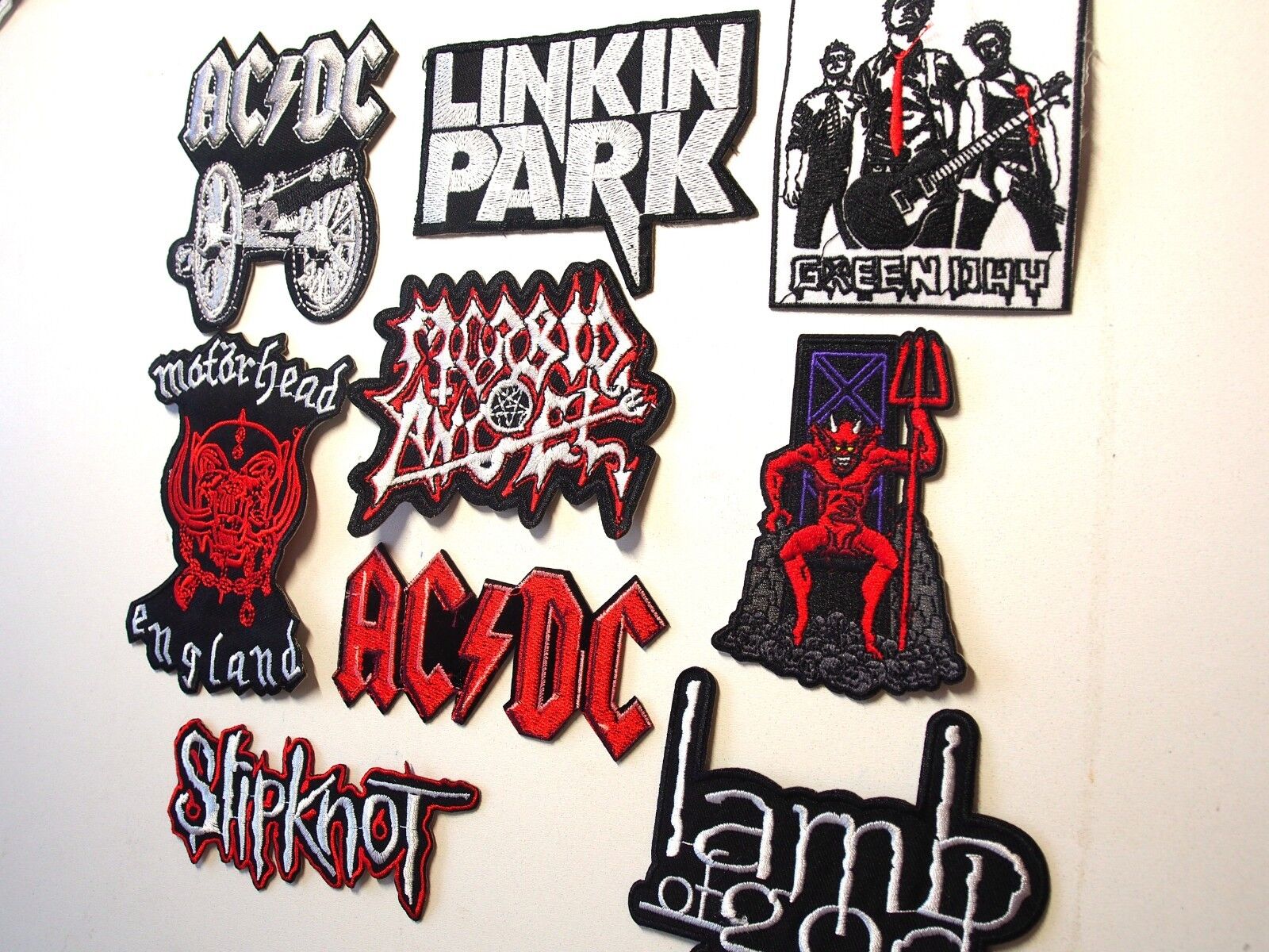 Patch Flicken Bügelbilder ACDC Motor head Green day Linkin Park Slipknot Teufel