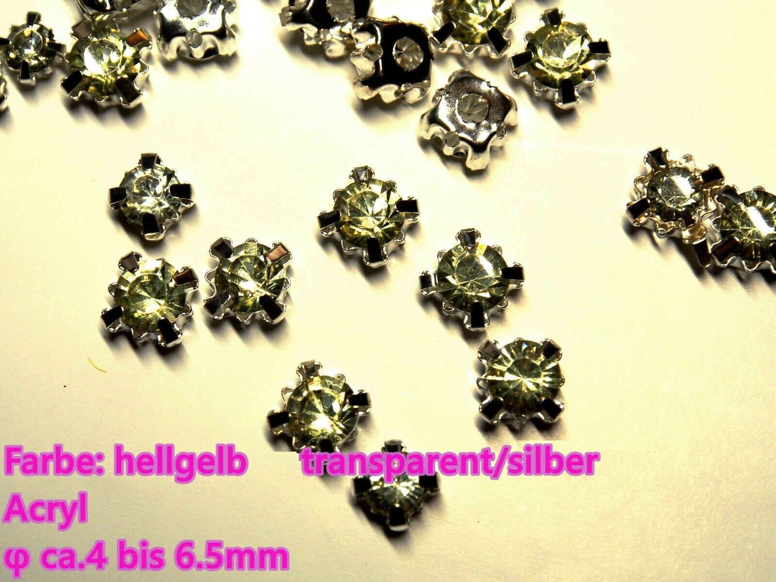 25/50 Glizersteine Sstrasssteine zum Aufnähern Aufnäher Strass 4mm 5mm 6mm 7mm