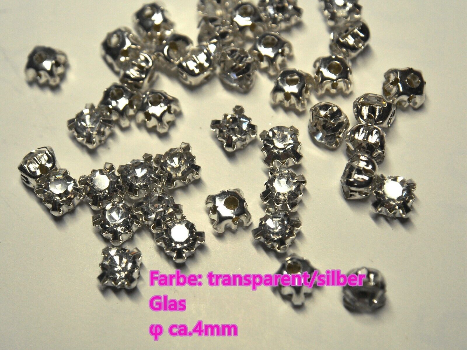 25/50 Glizersteine Sstrasssteine zum Aufnähern Aufnäher Strass 4mm 5mm 6mm 7mm